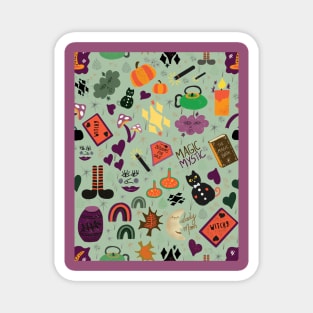 Enchanted Evening: A Whimsical Halloween Frolic Magnet