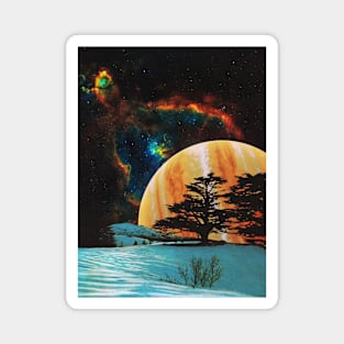 Celestial Sky - Space Collage, Retro Futurism, Sci-Fi Magnet