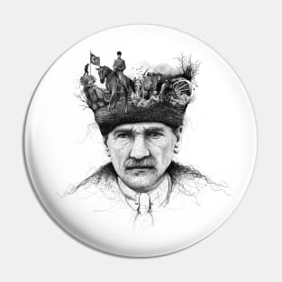 Ataturk digital illustration, Leader of Turkey Pin