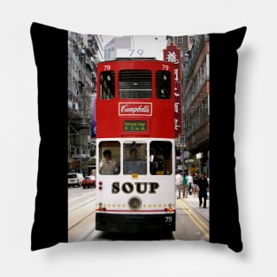 Campbell's Soup Tram in Hong Kong Pillow