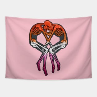 Lesbian Flag Skeleton Love Tapestry