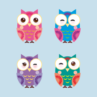 Bright colorful owls (3) T-Shirt