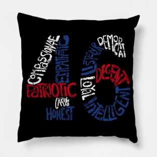 Joe Biden 2020 46 - My President in Retro Lettering in Red White and Blue Distressed Version Pillow