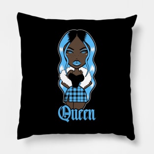 Queen Doll girl Light Blue v3.4 Pillow