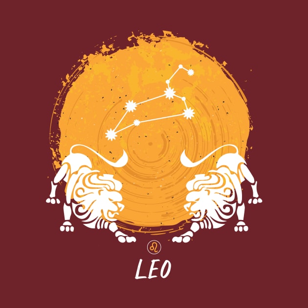 Retro Leo Zodiac Sign // Vintage Leo Astrology by SLAG_Creative