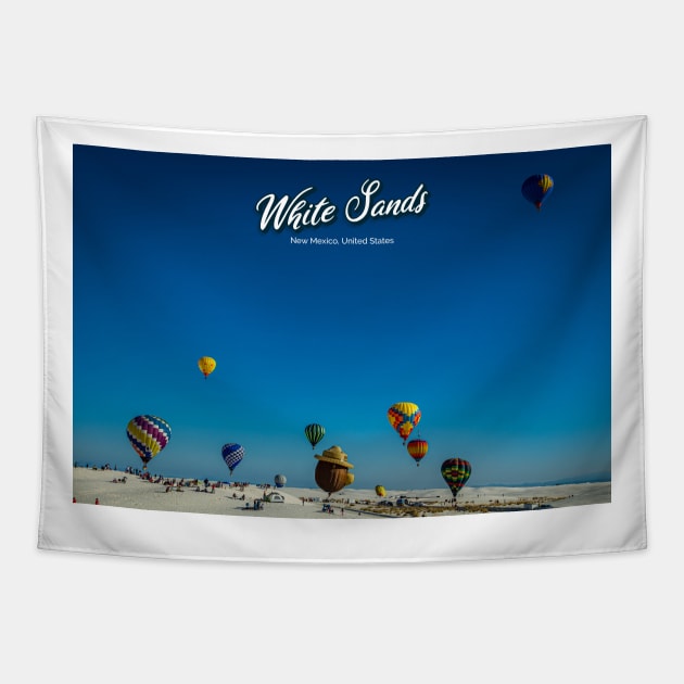 White Sands Hot Air Balloon Invitational Tapestry by Gestalt Imagery