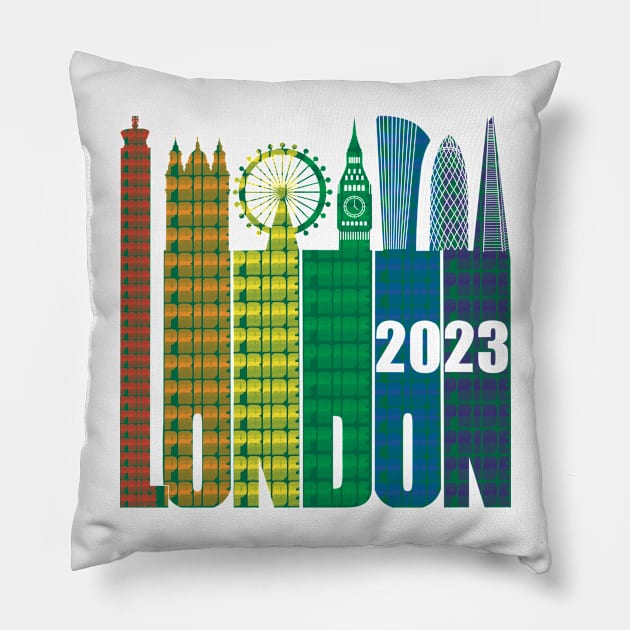 Pride London Skyline Pillow by KateVanFloof