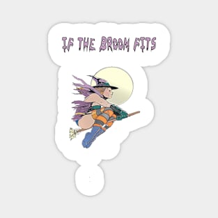 Halloween Witch If The Broom Fits Magnet