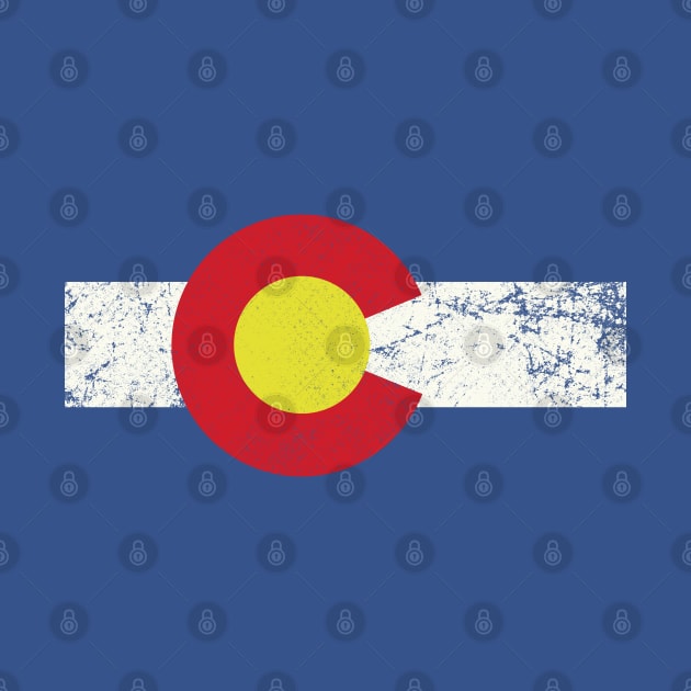 colorado flag vintage by inkzella