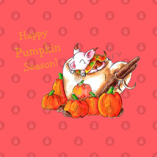 Pumpkin Spice Piggy (With Text) by KristenOKeefeArt