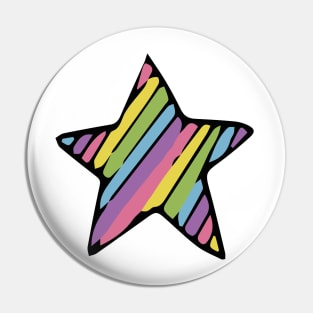 Glam Rock BABY Bright Pastel and Black Stars Pin