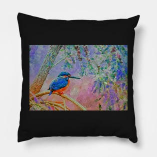 Kingfisher, Watercolour, Impressionist, Wildlife, Animal, Bird, Australia, Pillow