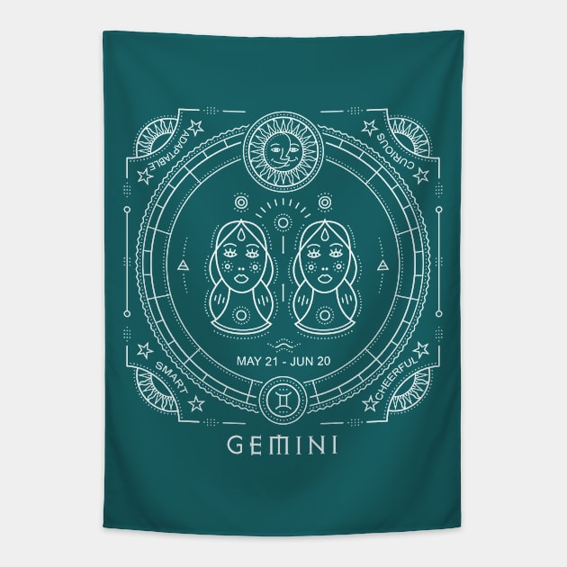 Gemini Astrological Zodiac Sun Sign Tapestry by Pine Hill Goods