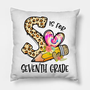 K Is For Seventh Grade Teacher Leopard First Day Of School Pillow