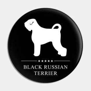 Black Russian Terrier Dog White Silhouette Pin