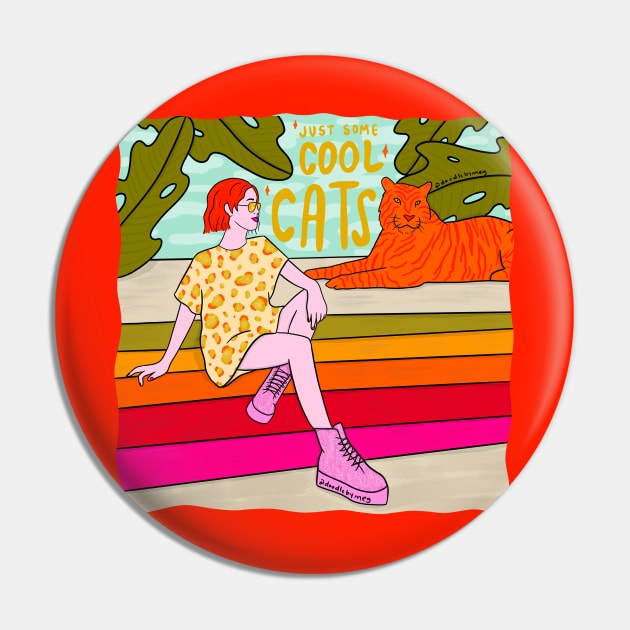 Cool Cats Pin by Doodle by Meg