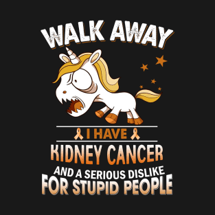 funny kidney cancer grumpy unicorn warrior T-Shirt