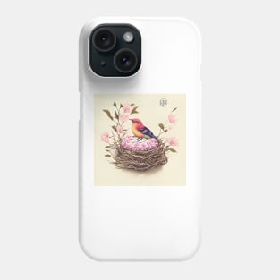 Bird in a Floral Nest Phone Case