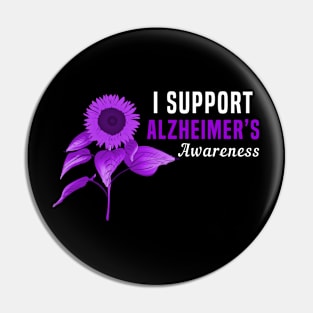 I Support Alzheimer's Awareness Pin