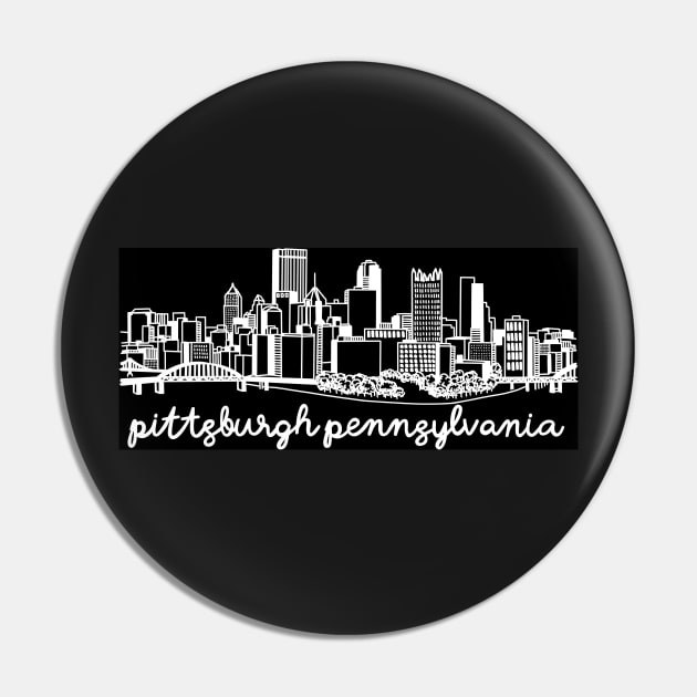 Pittsburgh Skyline Pin by fiberandgloss