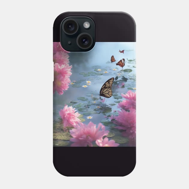 Water lilies, flowers and butterflies Phone Case by Marcel1966