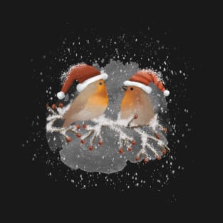 Holiday Sketchy Snow Birds T-Shirt