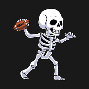 Skeleton American Football Player Halloween Costume T-Shirt