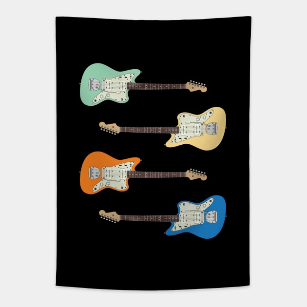 Offset Style Electric Guitar Colors Pack Tapestry by nightsworthy