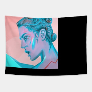 Neon girl Tapestry