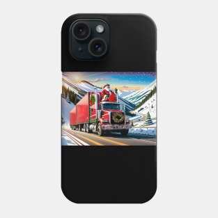 Santa on a Big Rig Phone Case