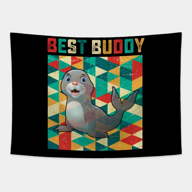 Best Buddy Seal Tapestry by danieldamssm