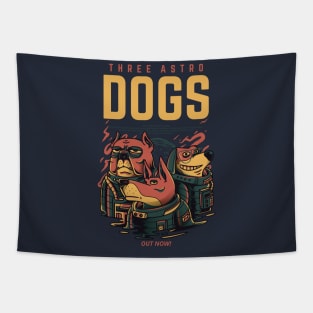 Three Astro Dogs Tapestry