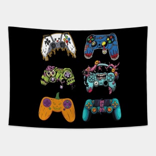 Skeleton Zombie Halloween For Gamer Boys Gaming Controllers Tapestry