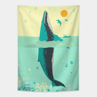 VINTAGE WHALE Tapestry