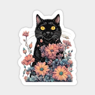 Black Cat art Magnet