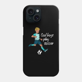 Cool boys play soccer Phone Case