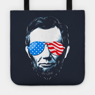 Abe Lincoln in Sunglasses for 4th of July Tote