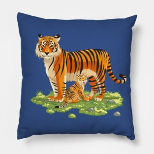 Mother and son tiger Pillow