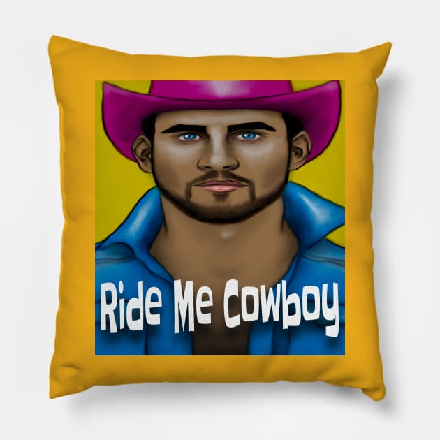 Ride Me Cowboy Pillow by ArtzeeFartzee