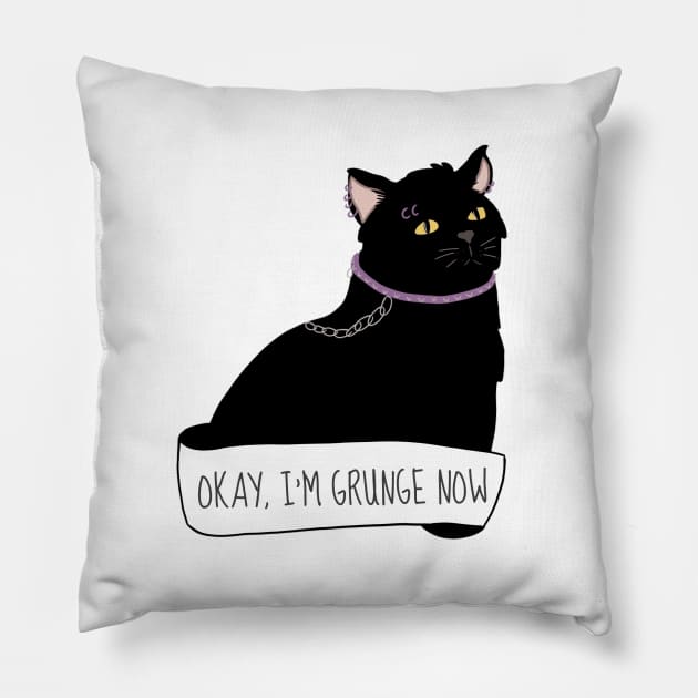 Grunge Salem Cat Pillow by likeapeach