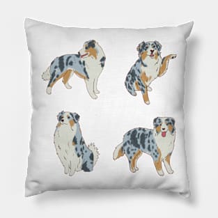 australian shepherd drawing Pillow