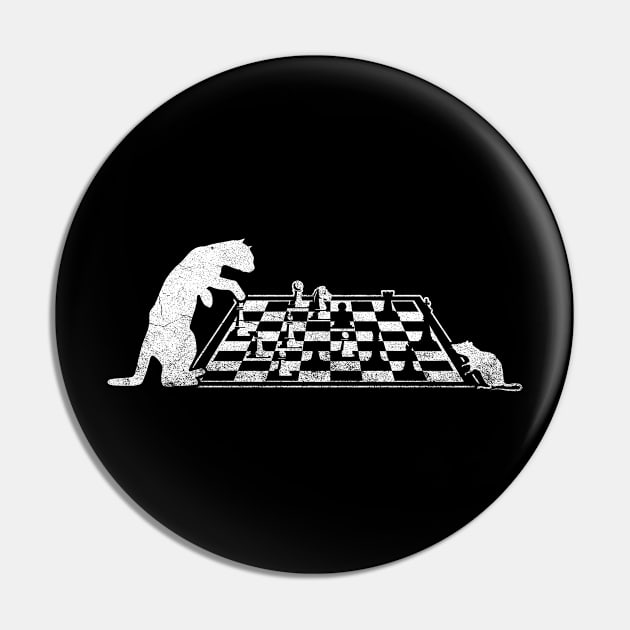 Cat And Mouse Playing Chess Board Pin by shirtsyoulike