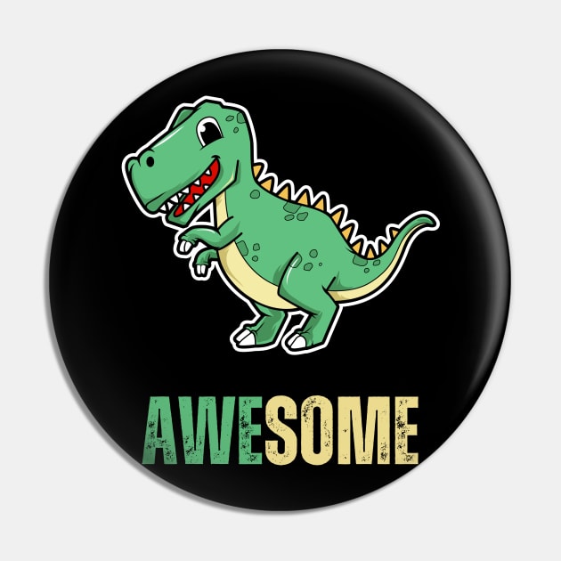 Awesom Kawaii T-Rex Dinosaur Pin by Syntax Wear