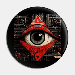 Mystic Gaze: Eye in a Rhombus T-Shirt Pin