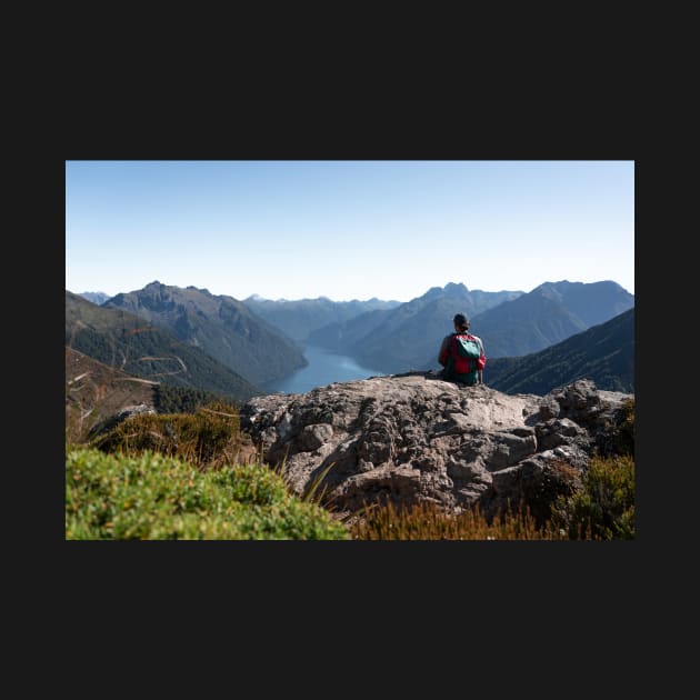 Resting During the Hike with Mountain view on Kepler Track by Danny Wanders