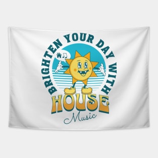 HOUSE MUSIC  - Brighten Your Day (blue/orange) Tapestry