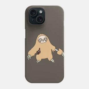 Zombie Sloth Cartoon // Funny Halloween Zombie Phone Case