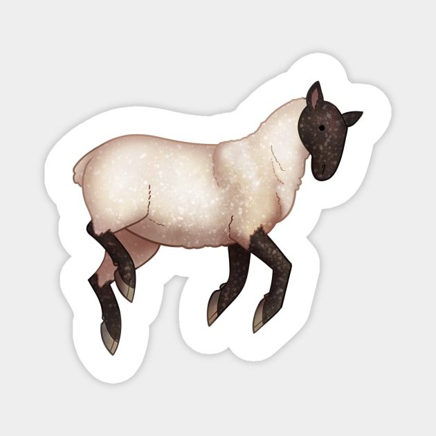 Cozy Sheep (Black and White) Magnet by Phoenix Baldwin