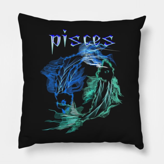 pisces fish astrology zodiac art design Pillow by starchildsdesigns