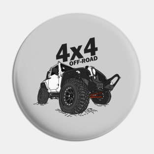 4x4 Off Road Jeep White Pin